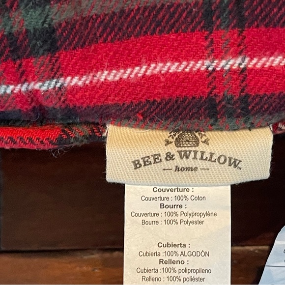 NWT Bee & Willow plaid flannel throw pillow 20” - Picture 3 of 8